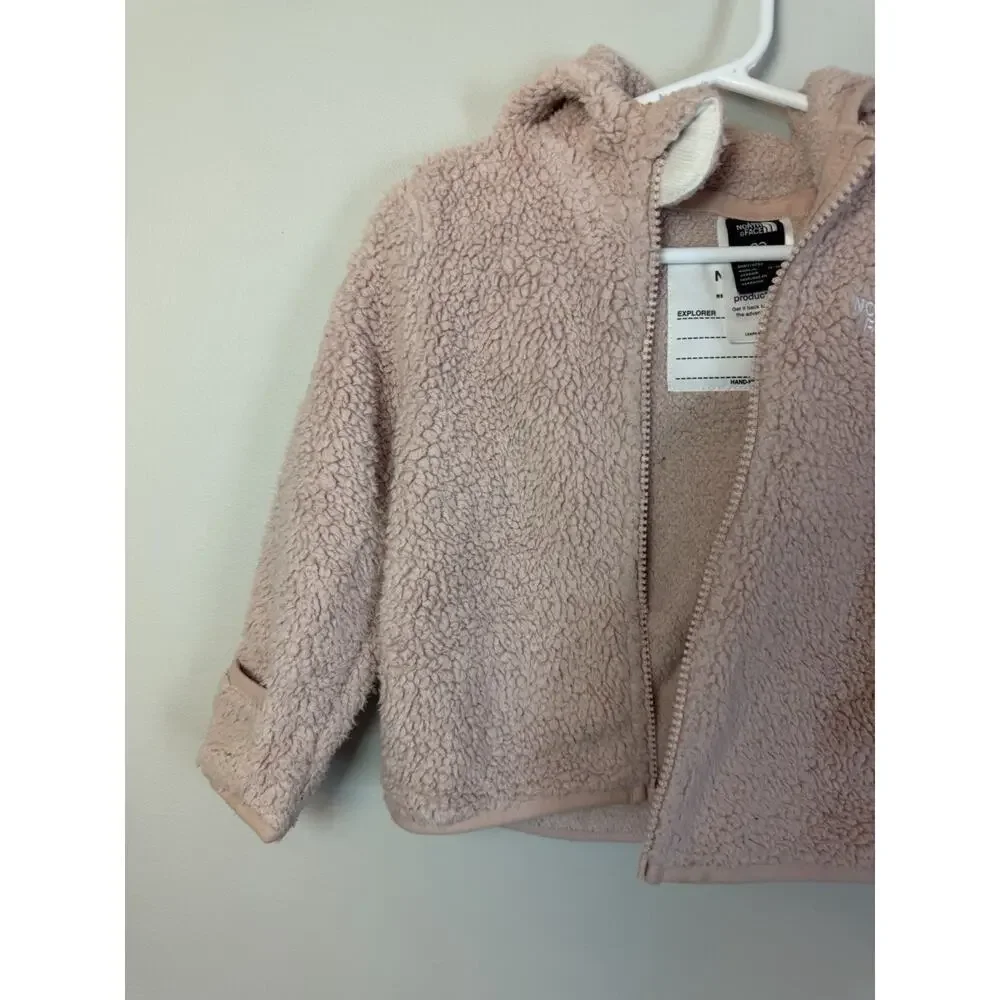 The North Face Baby Girls Hooded Campshire Bear Fleece Pink Jacket Size 12-18